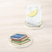 Bibliotheekboek Stack Teacher Librarian Educator G Zandsteen Onderzetter (Zijkant)