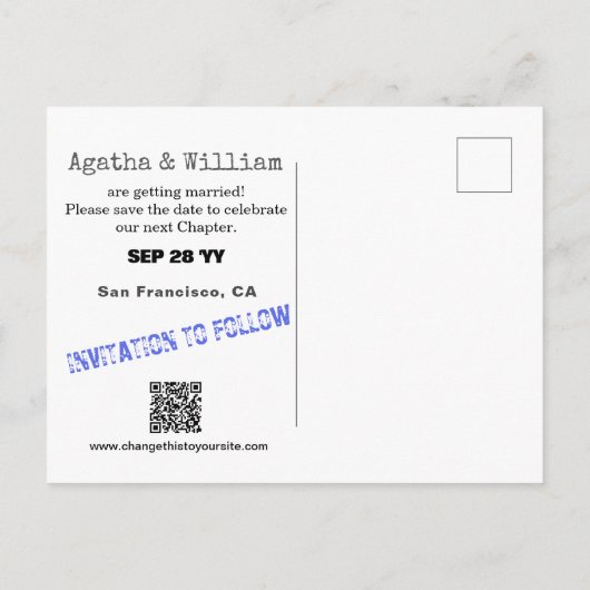 Bibliotheekboek Uitleenkaart Sava het Date Ansicht Aankondigingskaart (Achterkant)