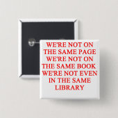 bibliotheekboek vierkante button 5,1 cm (Voorkant /achterkant)