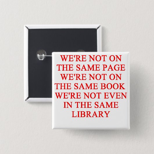 bibliotheekboek vierkante button 5,1 cm (Voorkant /achterkant)