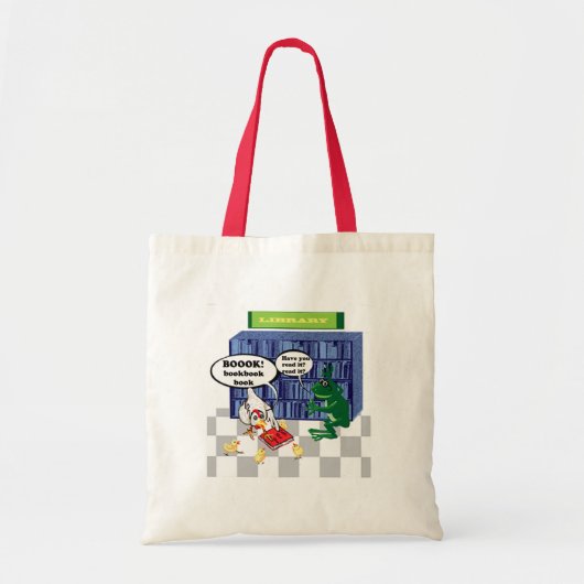 Bibliotheekboek zak grap tote bag (Voorkant)