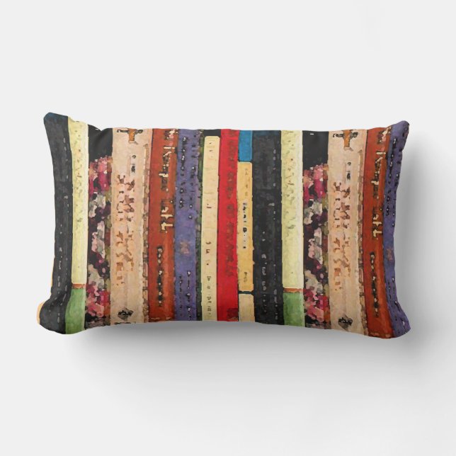 Bibliotheekboeken Abstracte buitenkant Pillow Buitenkussen (Voorkant)