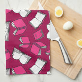 Bibliotheekboeken Fun Librarian Bookworm Pink Theedoek (Quarter Fold)
