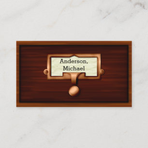 Bibliotheekboeken Schrijver boekhouder Houten Visitekaartje