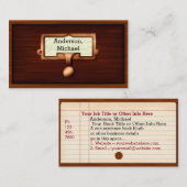 Bibliotheekboeken Schrijver boekhouder Houten Visitekaartje (Voorkant / Achterkant)