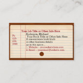 Bibliotheekboeken Schrijver boekhouder Houten Visitekaartje (Achterkant)