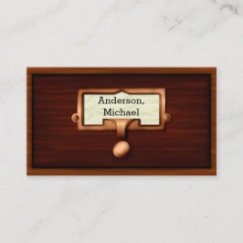 Bibliotheekboeken Schrijver boekhouder Houten Visitekaartje