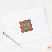 Bibliotheekboeken Vierkante Sticker (Envelop)
