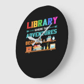 Bibliotheekboeken waar het avontuur begint grote klok (Hoek)