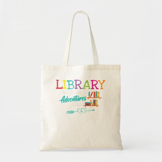 Bibliotheekboeken waar het avontuur begint - Libra Tote Bag (Voorkant)