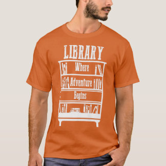 Bibliotheekboeken waar het avontuur begint t-shirt