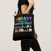 Bibliotheekboeken waar het avontuur begint tote bag (Dichtbij)
