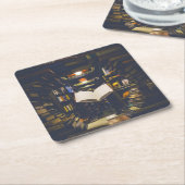 Bibliotheekboekhouders Boek openen Boek lezen Kartonnen Onderzetters (Schuin)