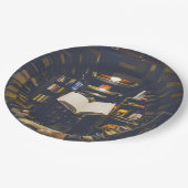 Bibliotheekboekhouders Boek openen Boek lezen Papieren Bordje (Gekanteld)