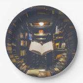 Bibliotheekboekhouders Boek openen Boek lezen Papieren Bordje (Voorkant)