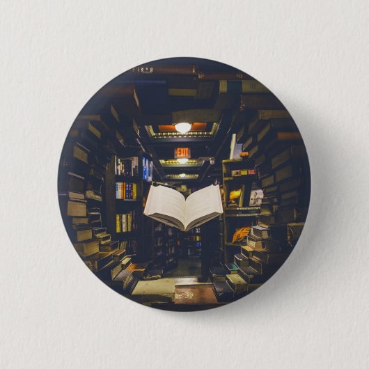 Bibliotheekboekhouders Boek openen Boek lezen Ronde Button 5,7 Cm (Voorkant)