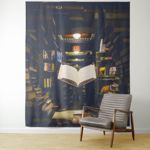 Bibliotheekboekhouders Boek openen Boek lezen Wandkleed