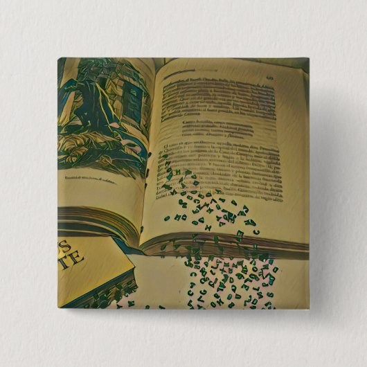 Bibliotheekcadeau Vierkante Button 5,1 Cm (Voorkant)