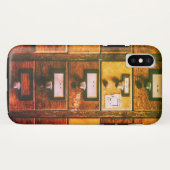 bibliotheekcataloguskast met bruin hout Case-Mate iPhone case (Achterkant (horizontaal))