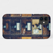  bibliotheekcataloguskast met bruin hout Case-Mate iPhone case (Achterkant (horizontaal))