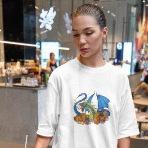 Bibliotheekdraak met boeken t-shirt