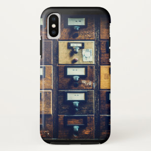 bibliotheekkaart catalogus houten kastlade Case-Mate iPhone case