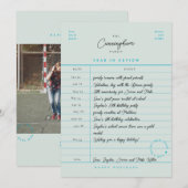 Bibliotheekkaart Jaaroverzicht Platte Kerstkaart (Voorkant / Achterkant)