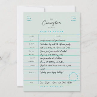 Bibliotheekkaart Jaaroverzicht Platte Kerstkaart