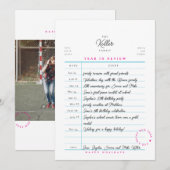 Bibliotheekkaart Jaaroverzicht Platte Kerstkaart (Voorkant / Achterkant)