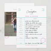 Bibliotheekkaart Jaaroverzicht Platte Kerstkaart (Voorkant / Achterkant)