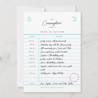 Bibliotheekkaart Jaaroverzicht Platte Kerstkaart