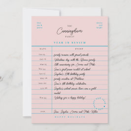 Bibliotheekkaart Jaaroverzicht Platte Kerstkaart