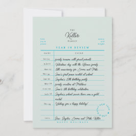 Bibliotheekkaart Jaaroverzicht Platte Kerstkaart