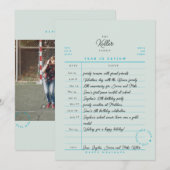 Bibliotheekkaart Jaaroverzicht Platte Kerstkaart (Voorkant / Achterkant)