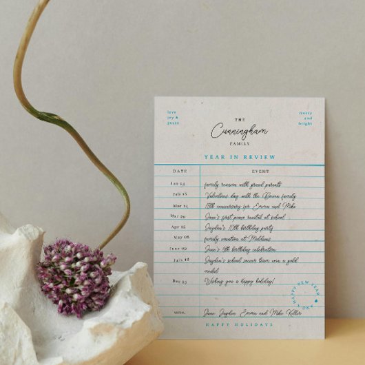 Bibliotheekkaart Jaaroverzicht Platte Kerstkaart