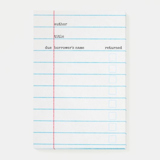 Bibliotheekkaart Post-it Post-it® Notes (Voorkant)