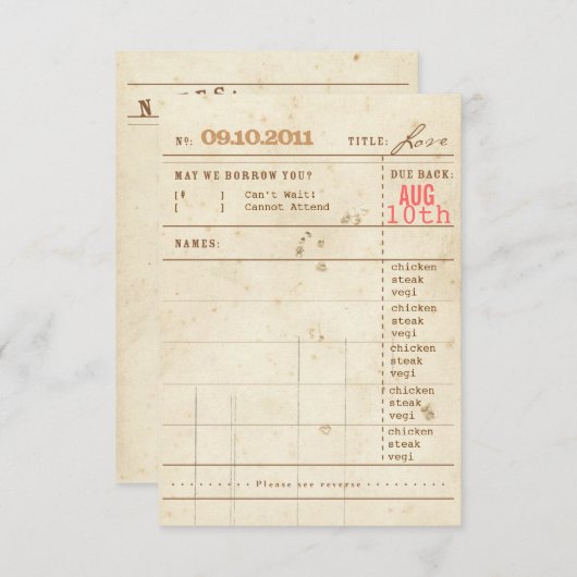 Bibliotheekkaart RSVP (Voorkant / Achterkant)