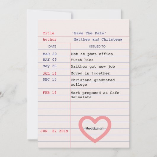 Bibliotheekkaart save the date (Voorkant)