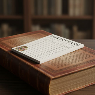 Bibliotheekkaart Vintage Boeken Notitieblok
