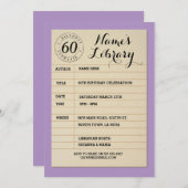 Bibliotheekkaartenboek  uitnodiging voor feestdag (Voorkant / Achterkant)