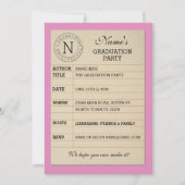 Bibliotheekkaartengradatie Roze boek uitnodigen Kaart (Voorkant)
