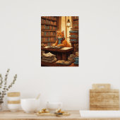bibliotheekkat #12 poster (Keuken)