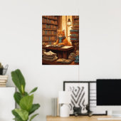 bibliotheekkat #12 poster (Thuiskantoor)