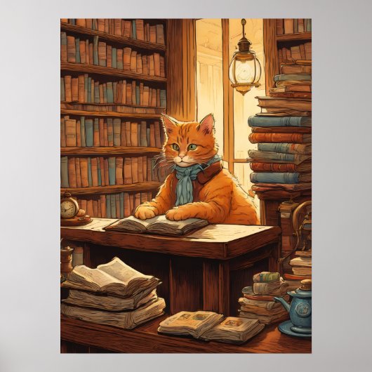 bibliotheekkat #12 poster (Voorkant)