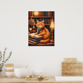 bibliotheekkat #13 poster (Keuken)