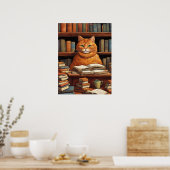 bibliotheekkat #1 poster (Keuken)