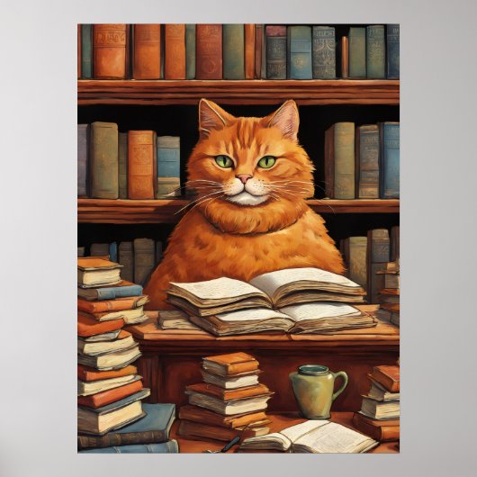 bibliotheekkat #1 poster (Voorkant)
