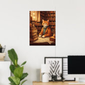 bibliotheekkat #2 poster (Thuiskantoor)