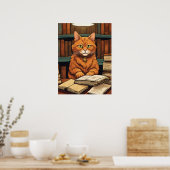 bibliotheekkat #8 poster (Keuken)