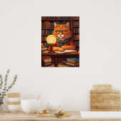 bibliotheekkat #9 poster (Keuken)